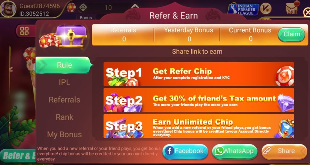Teen Patti Gold Refer And Earn
